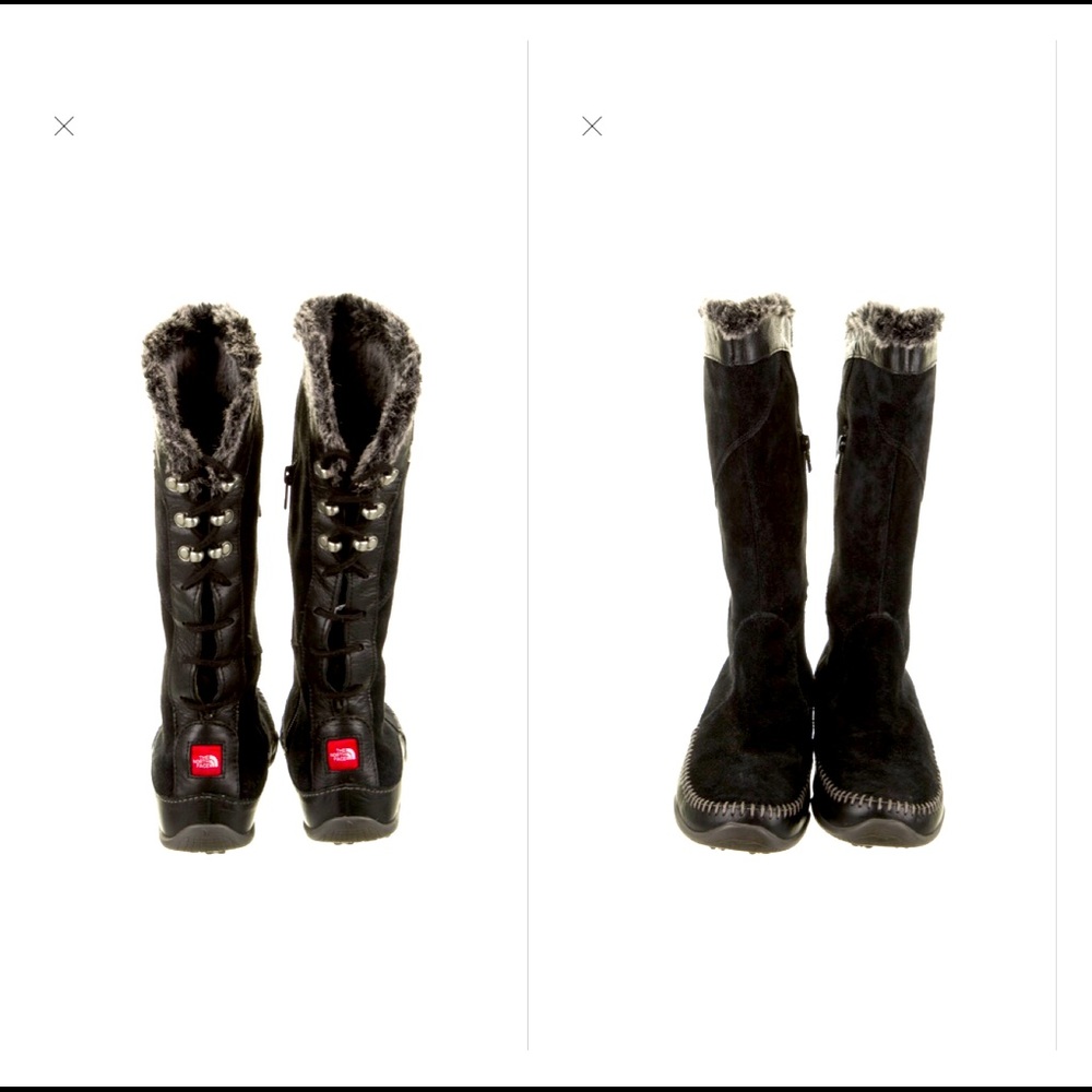 THE NORTH FACE black leather+suede allweather boot